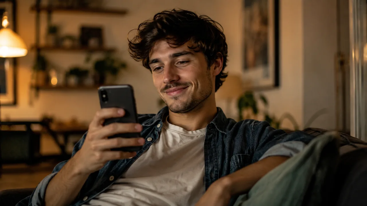 Jeune homme qui construit son profil sur 2v2land pour trouver son premier plan cul